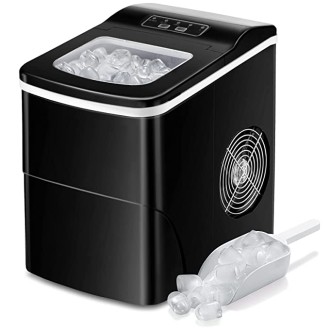 AGLUCKY Countertop Ice Maker Machine, Portable Ice Makers Countertop, Make 26 lbs ice in 24 hrs,Ice Cube Rready in 6-8 Mins with Ice Scoop and Basket (Black)